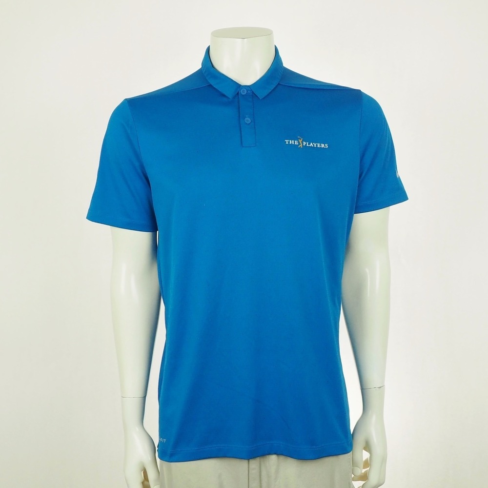 Nike Golf Breathe Polo Shirt Mens Medium Blue Dri-Fit The Players TPC Sawgrass